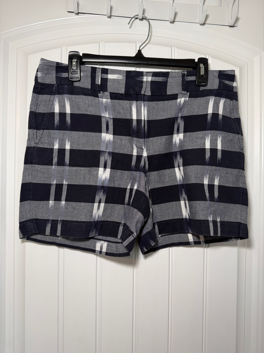 LOFT Women’s Navy Gray Striped Cotton Shorts Size 6 Nautical Preppy